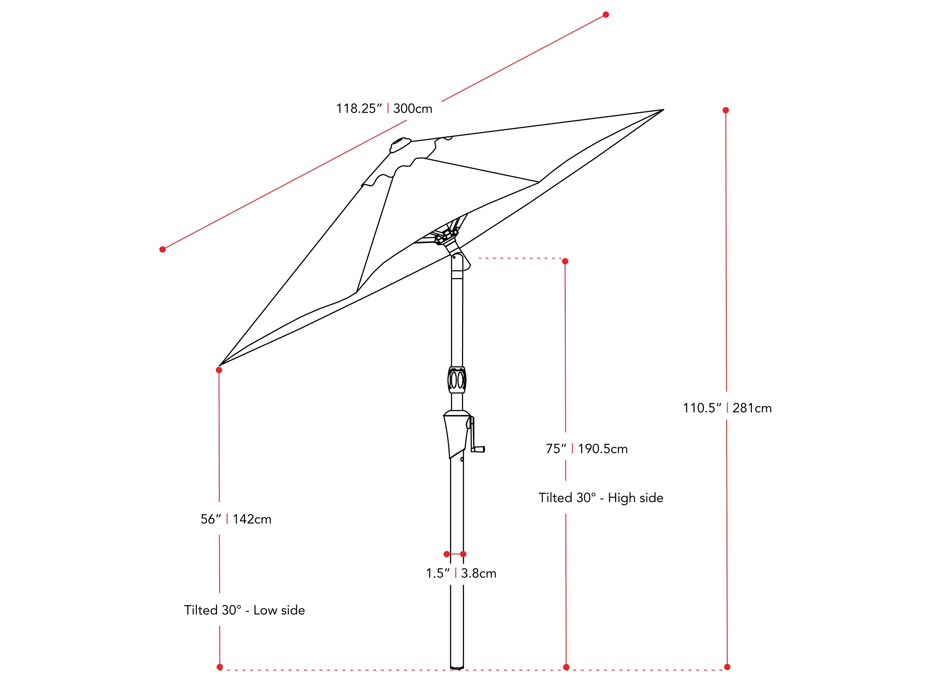 10ft Wind Resistant Sandy Brown Patio Umbrella