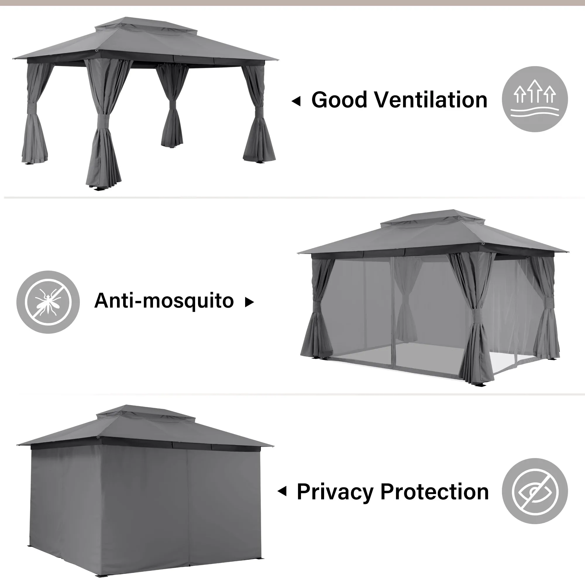 10'X13'  Patio Steel Gazebo