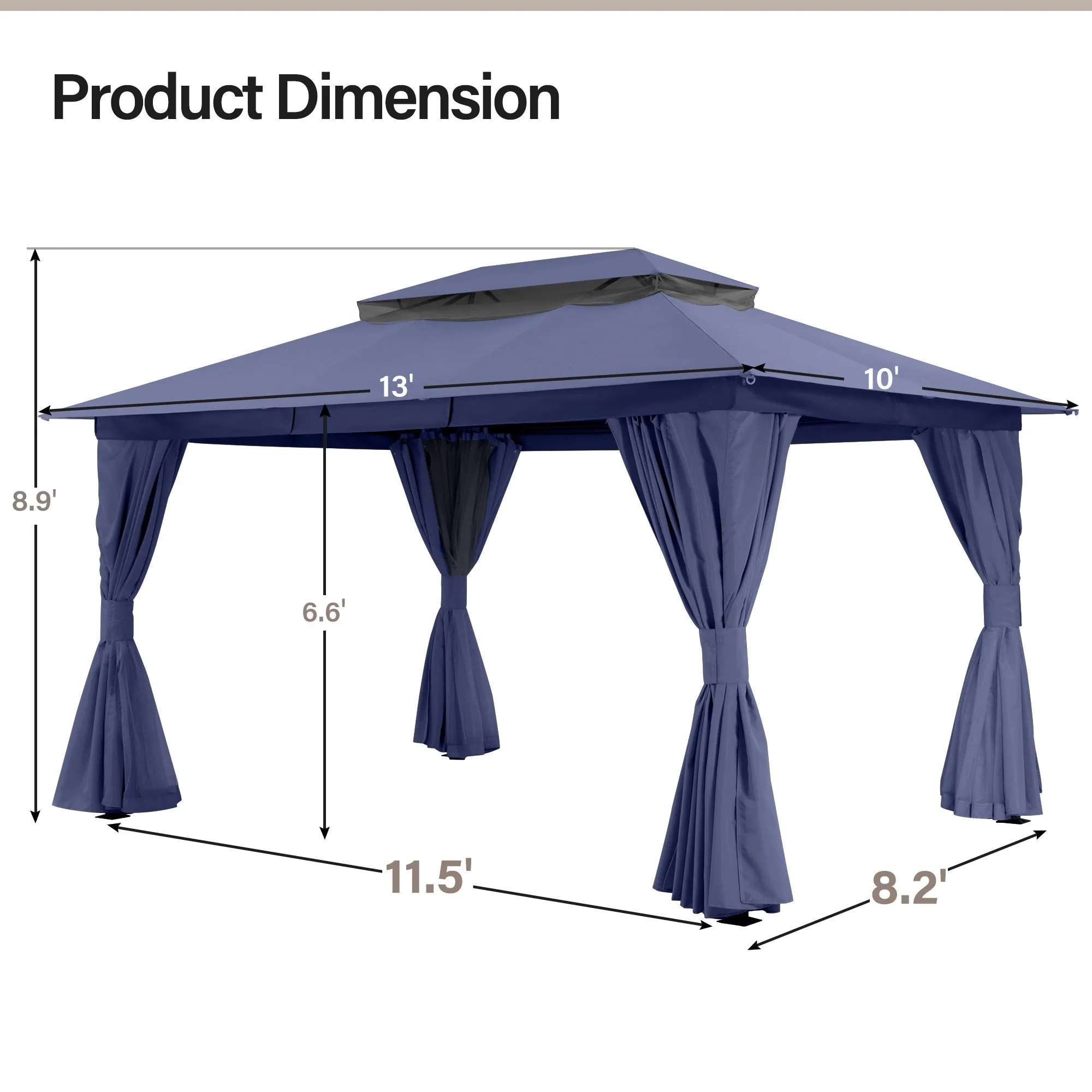 10'X13'  Patio Steel Gazebo