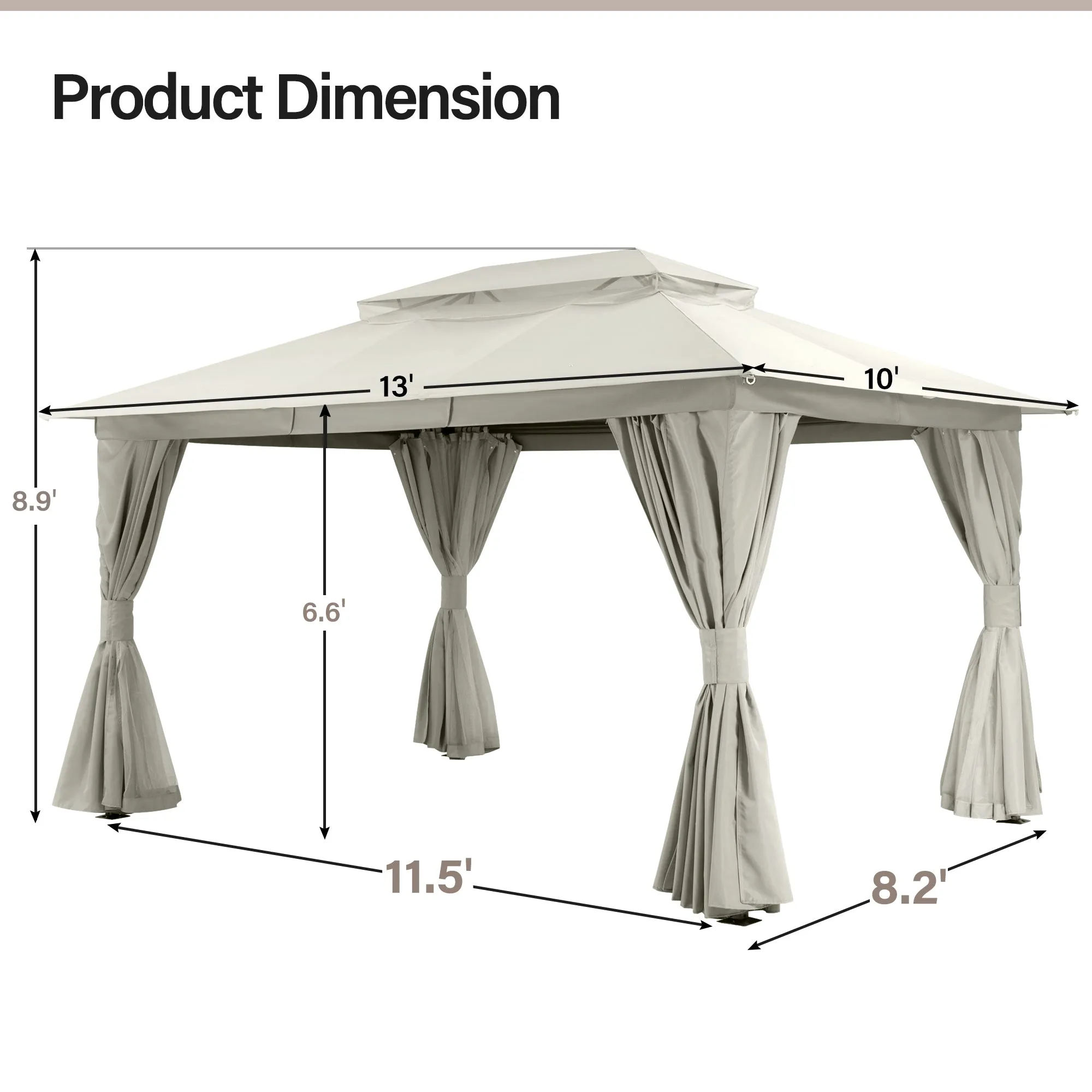 10'X13'  Patio Steel Gazebo