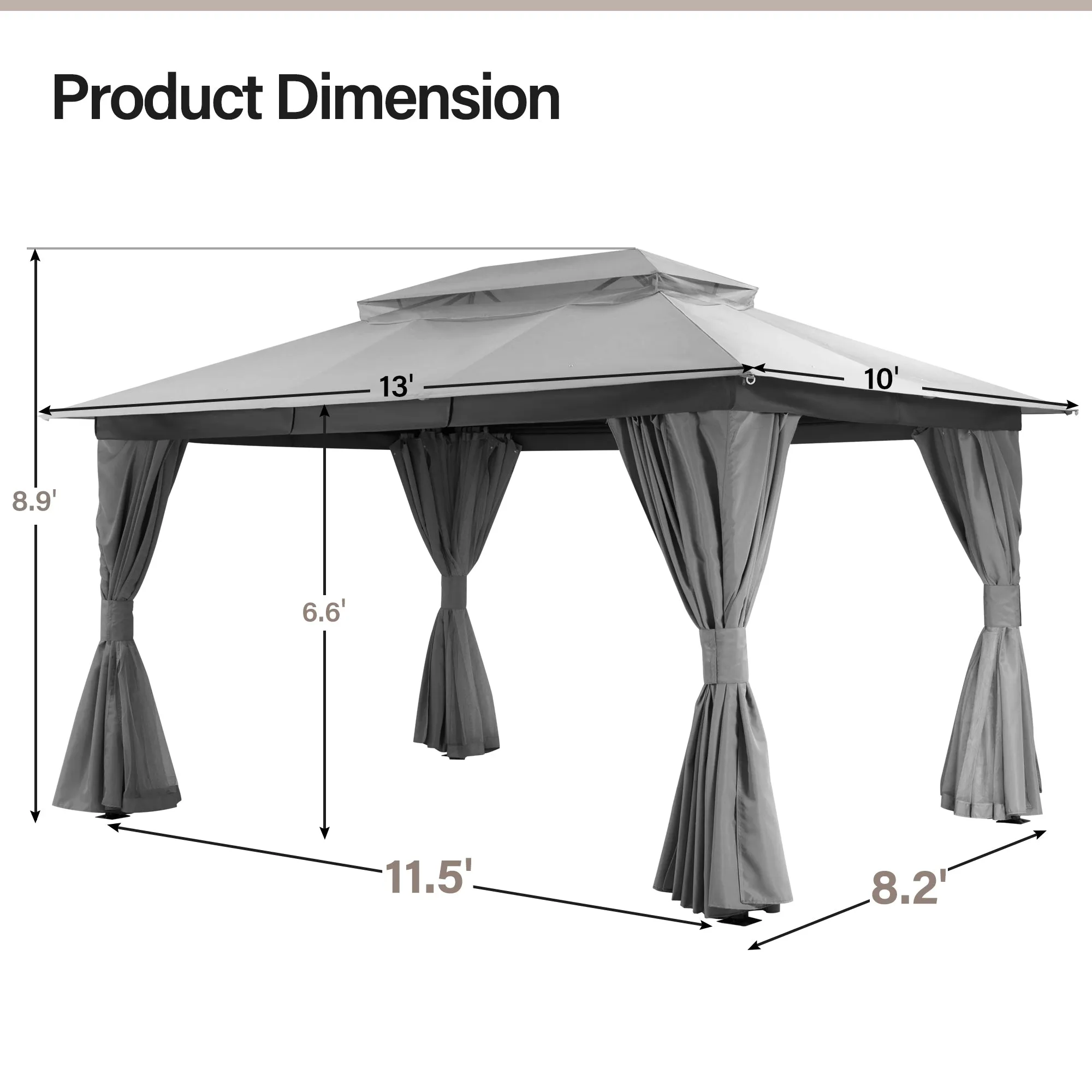 10'X13'  Patio Steel Gazebo