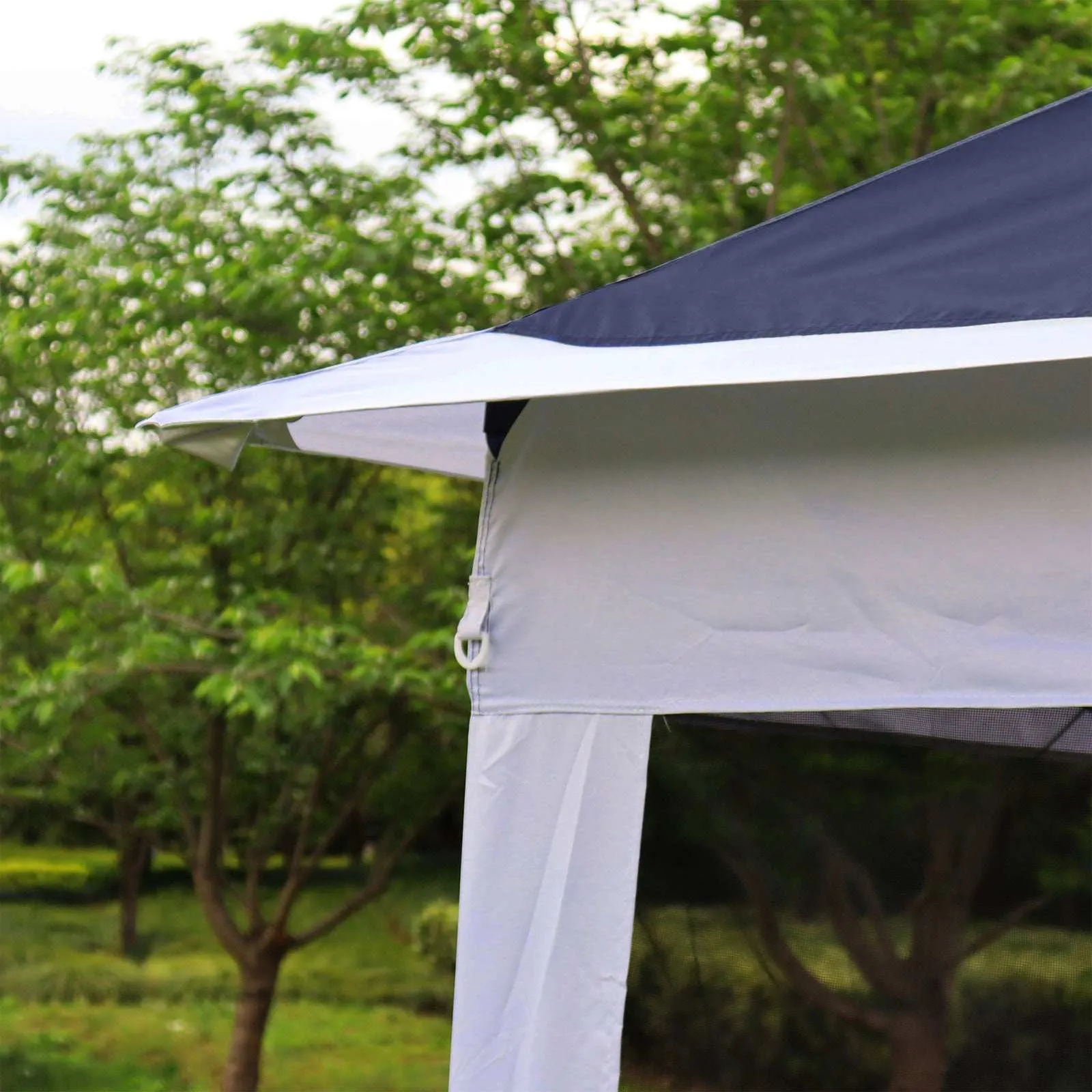 11 x 11 Ft Pop Up Gazebo Canopy With Removable Zipper Netting Blue