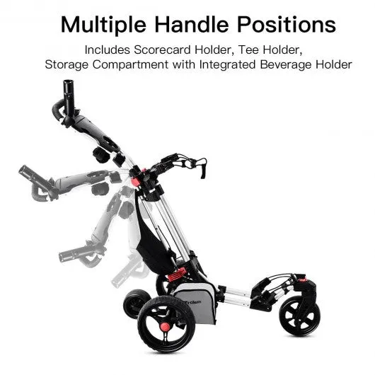 120 W Foldable Electric Golf Push Cart with Umbrella Holder