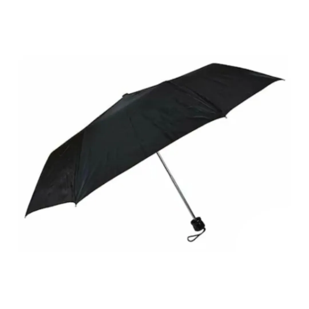 21 inch, 3 Fold Manual Umbrella | Rain and UV Rays Protection Umbrella, Black