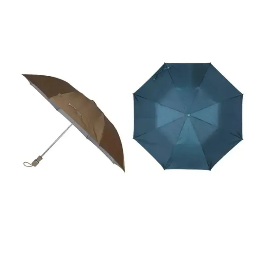 21 inch, Manual 2 Fold Umbrella, Multicolor (Handle Design May Vary)