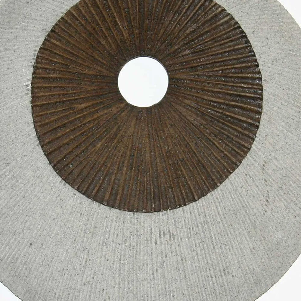 27" X 27" X 3" Brown & Gray Round Double Layer Ribbed  Wall Decor