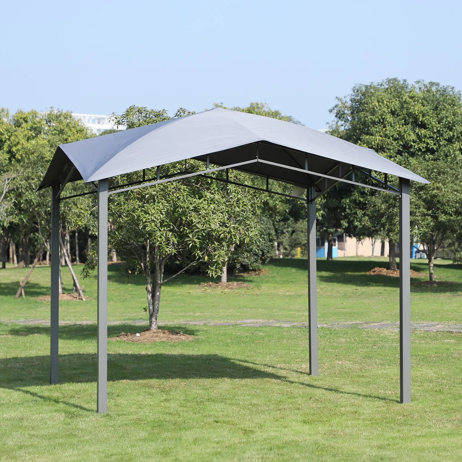 3x3(m) Outdoor Patio Gazebo Pavilion Canopy Tent Sunshade Steel Frame Grey