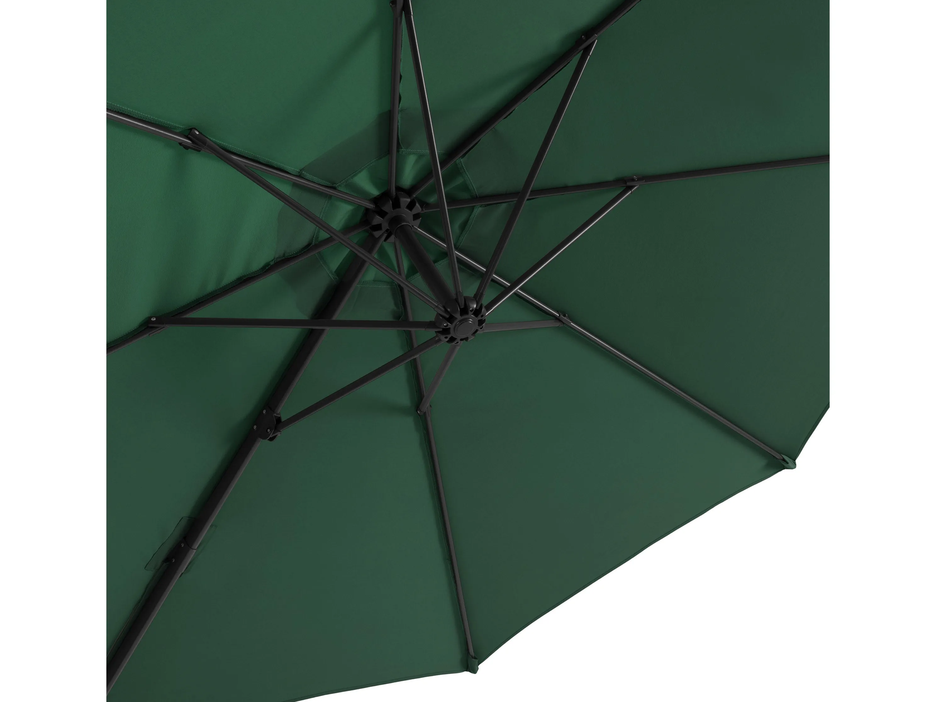 9.5ft Offset Patio Umbrella, 360 Degree - Dark Green