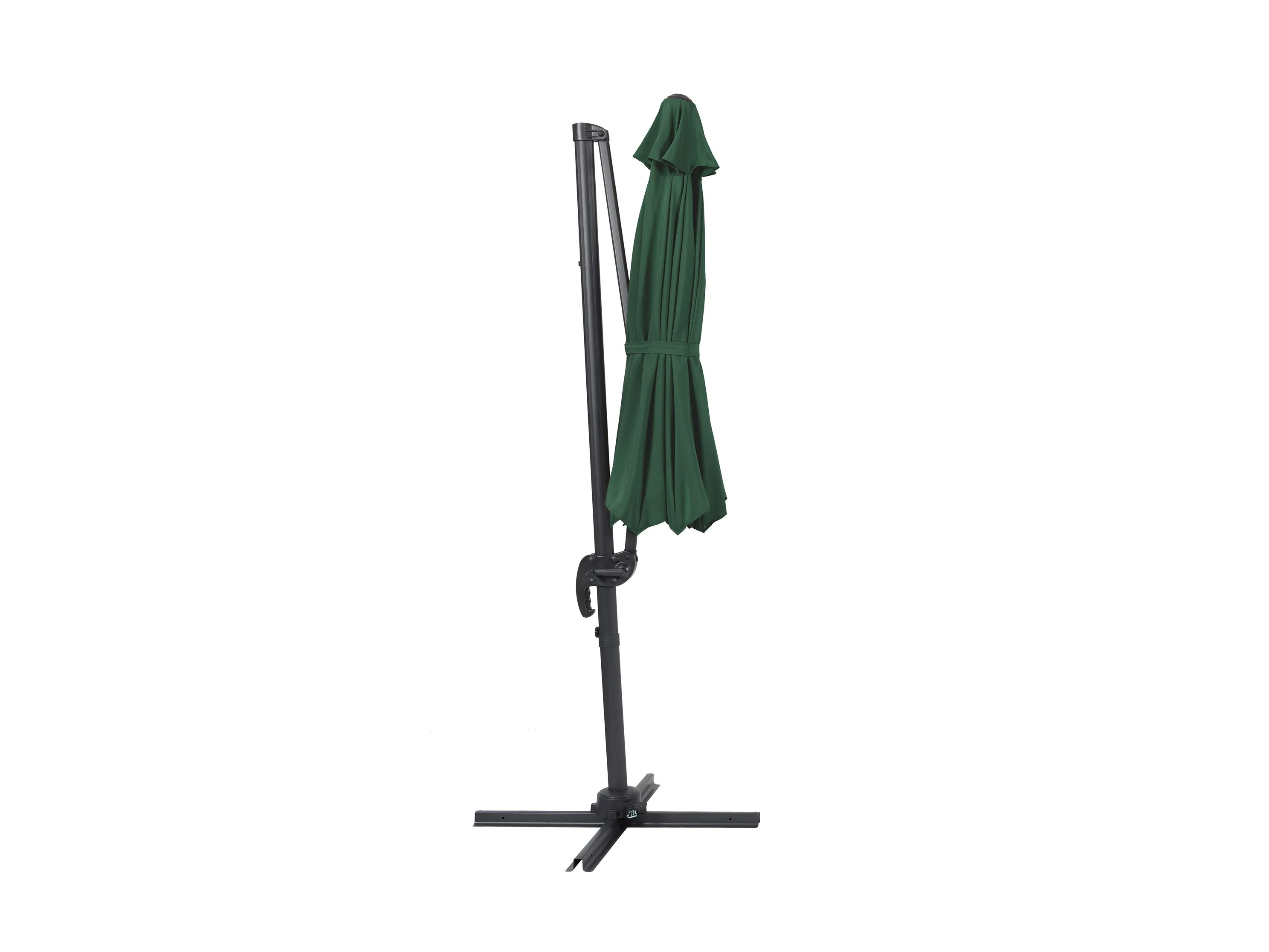 9.5ft Offset Patio Umbrella, 360 Degree - Dark Green