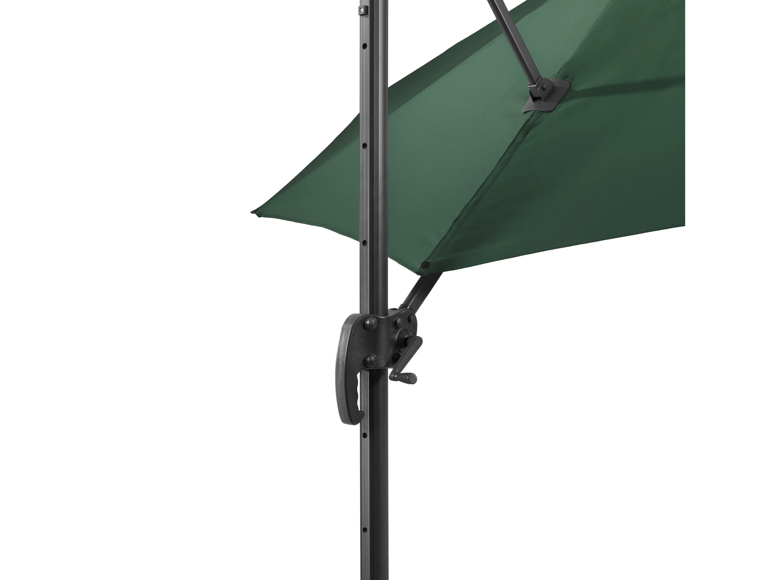 9.5ft Offset Patio Umbrella, 360 Degree - Dark Green