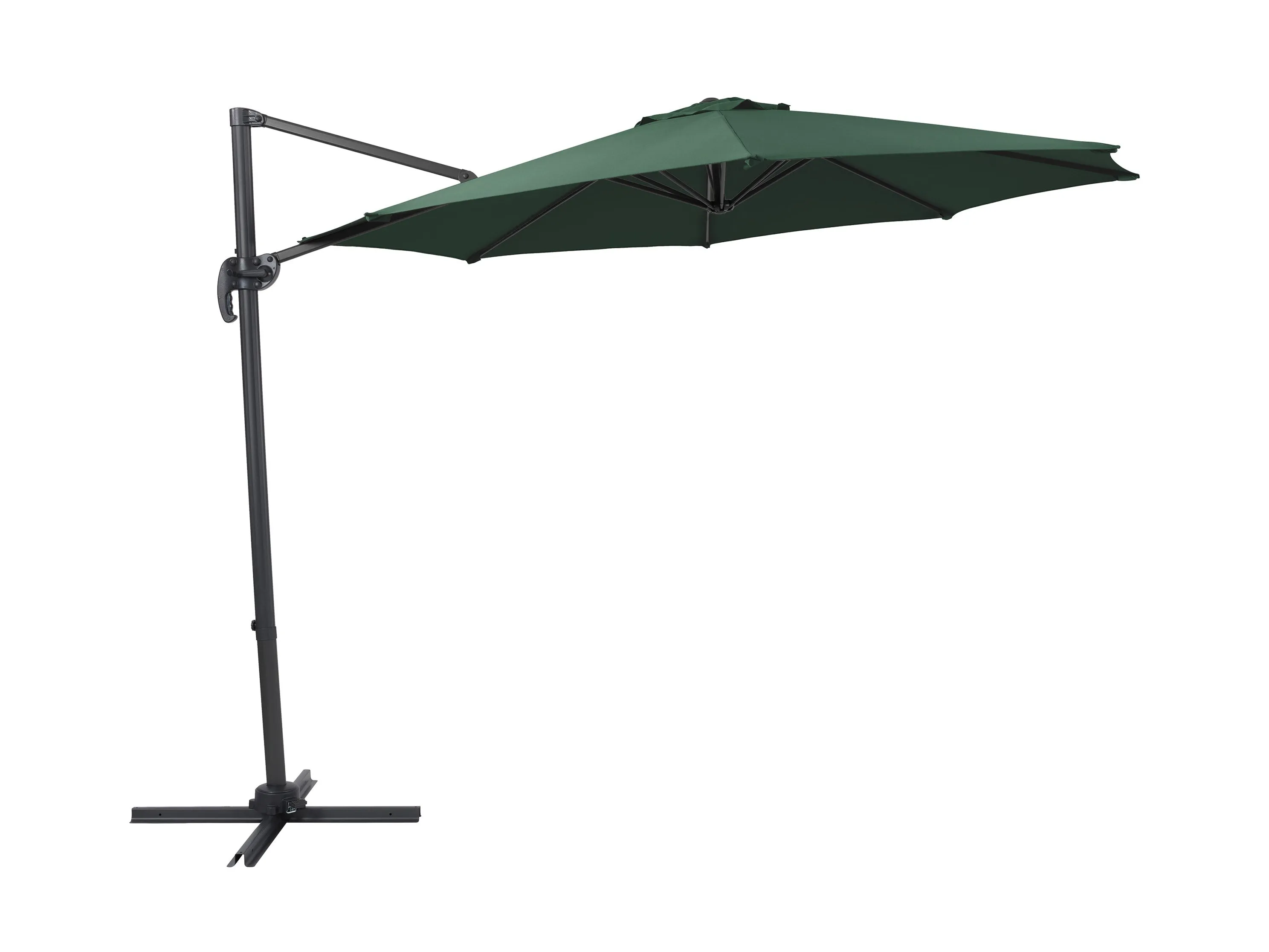 9.5ft Offset Patio Umbrella, 360 Degree - Dark Green