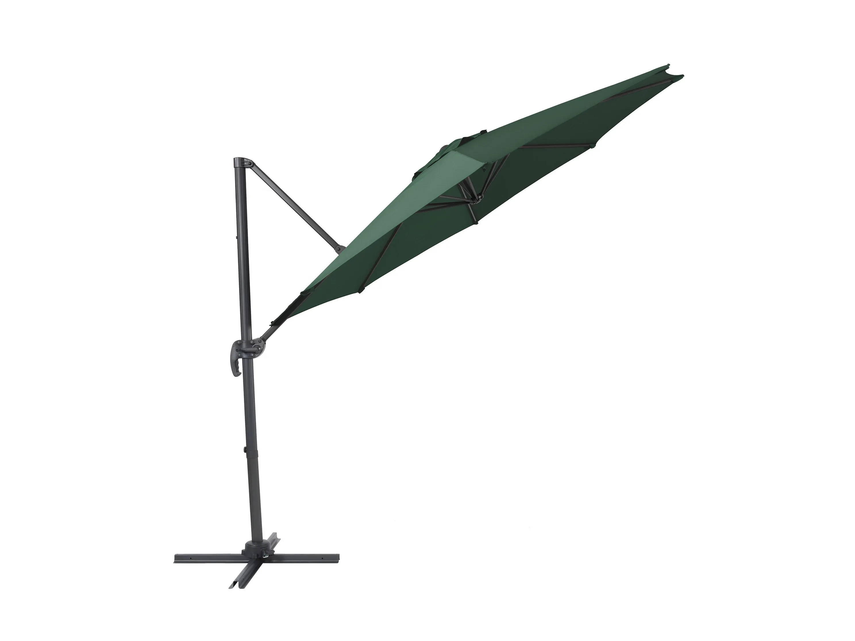 9.5ft Offset Patio Umbrella, 360 Degree - Dark Green