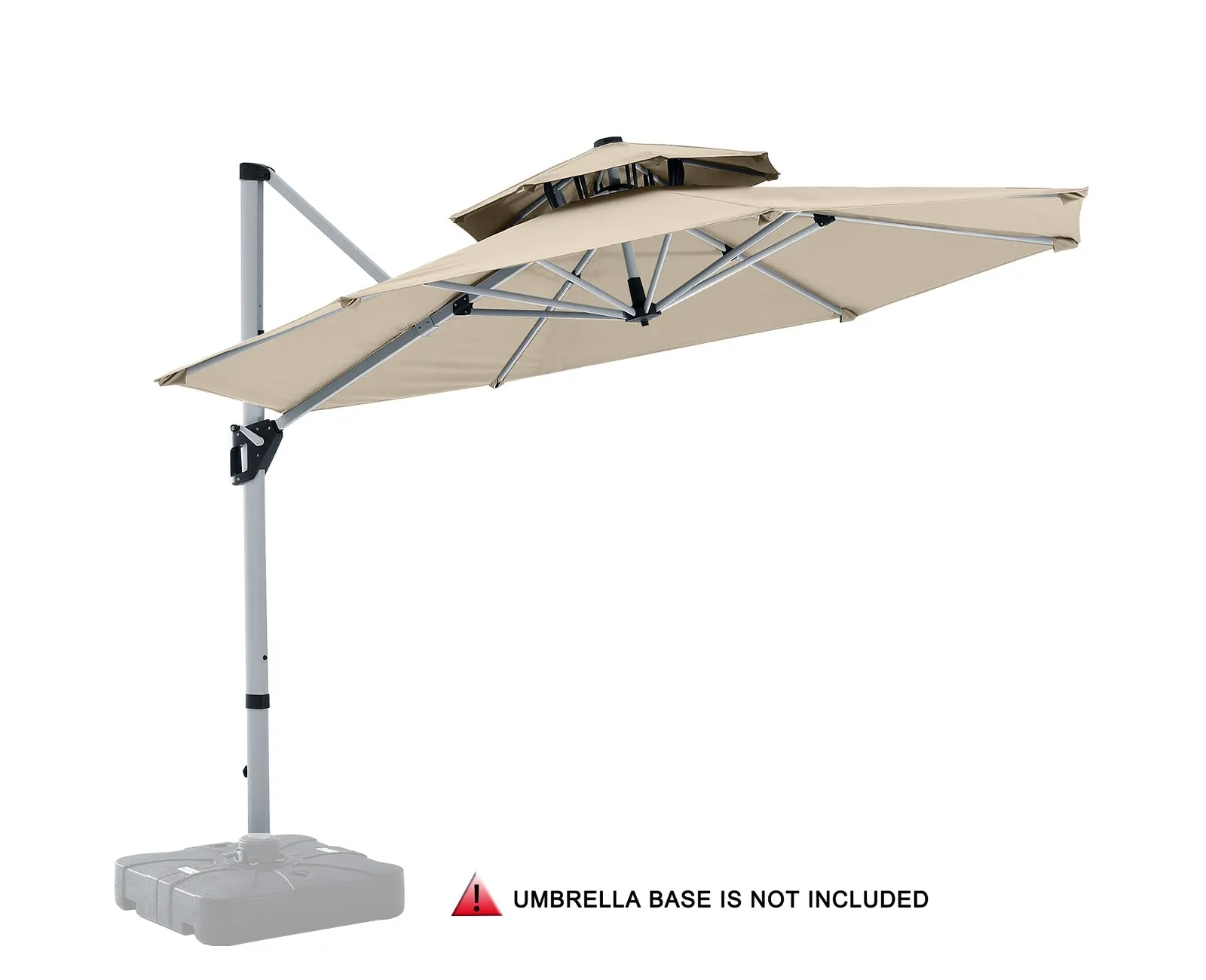 ABCCANOPY Cantilever Patio Umbrella Double Top Round Umbrella