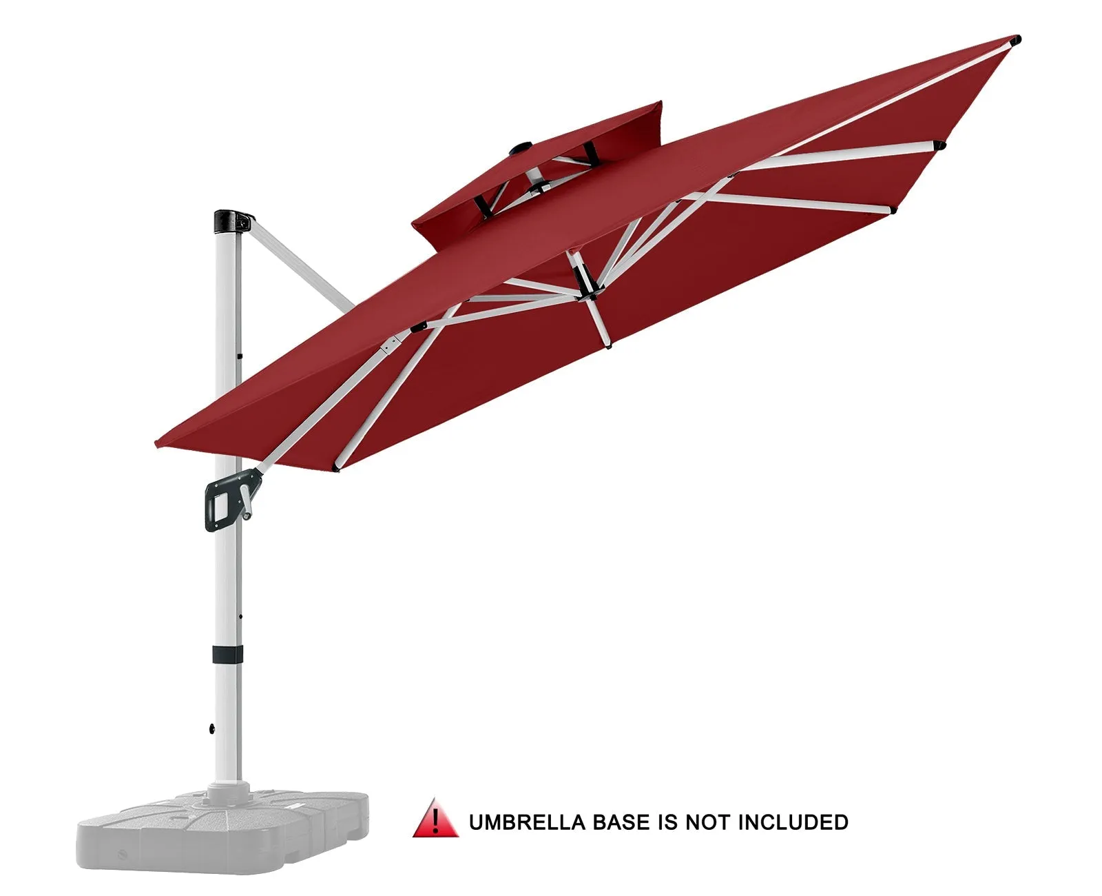 ABCCANOPY Cantilever Patio Umbrella Double Top with 360° Rotation