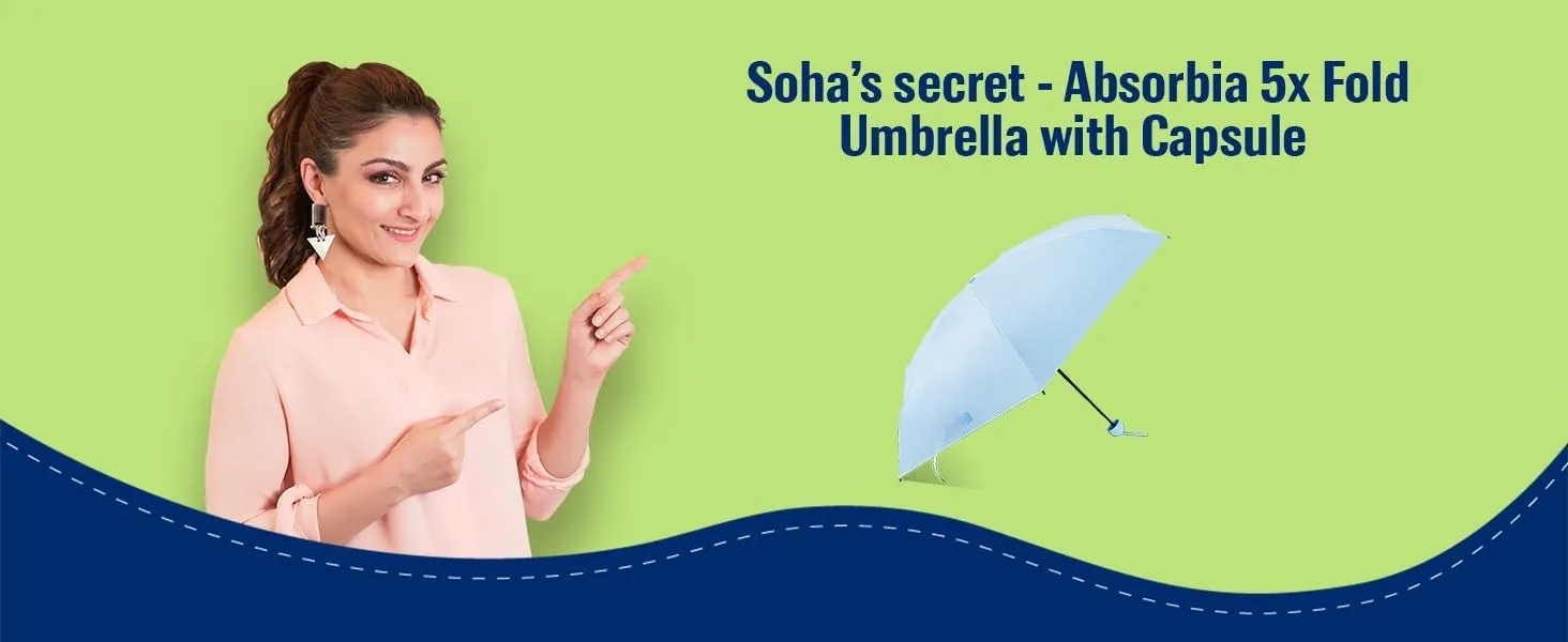 ABSORBIA Unisex 3X Folding Umbrella Navy Blue and Dark Green(Pack of 2),For Rain & Sun Protection and also windproof | Double Layer Folding Portable Umbrella with Cover