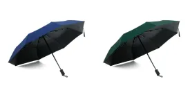 ABSORBIA Unisex 3X Folding Umbrella Navy Blue and Dark Green(Pack of 2),For Rain & Sun Protection and also windproof | Double Layer Folding Portable Umbrella with Cover