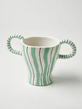 AMALFI GREEN HANDLE VASE