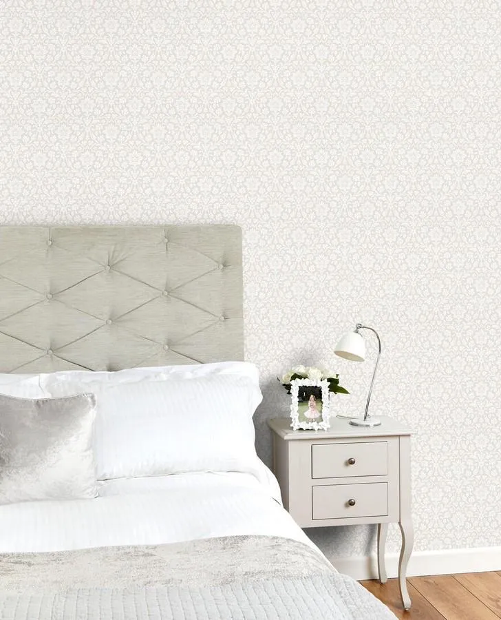 Annecy Dove Grey Floral Wallpaper