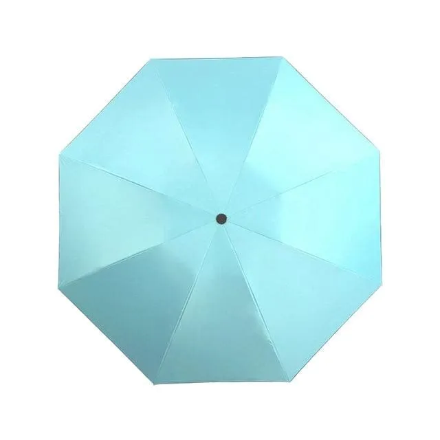 Black Coating Sun Folding Umbrella