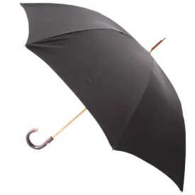 Black Doorman Umbrella with Chestnut Handle