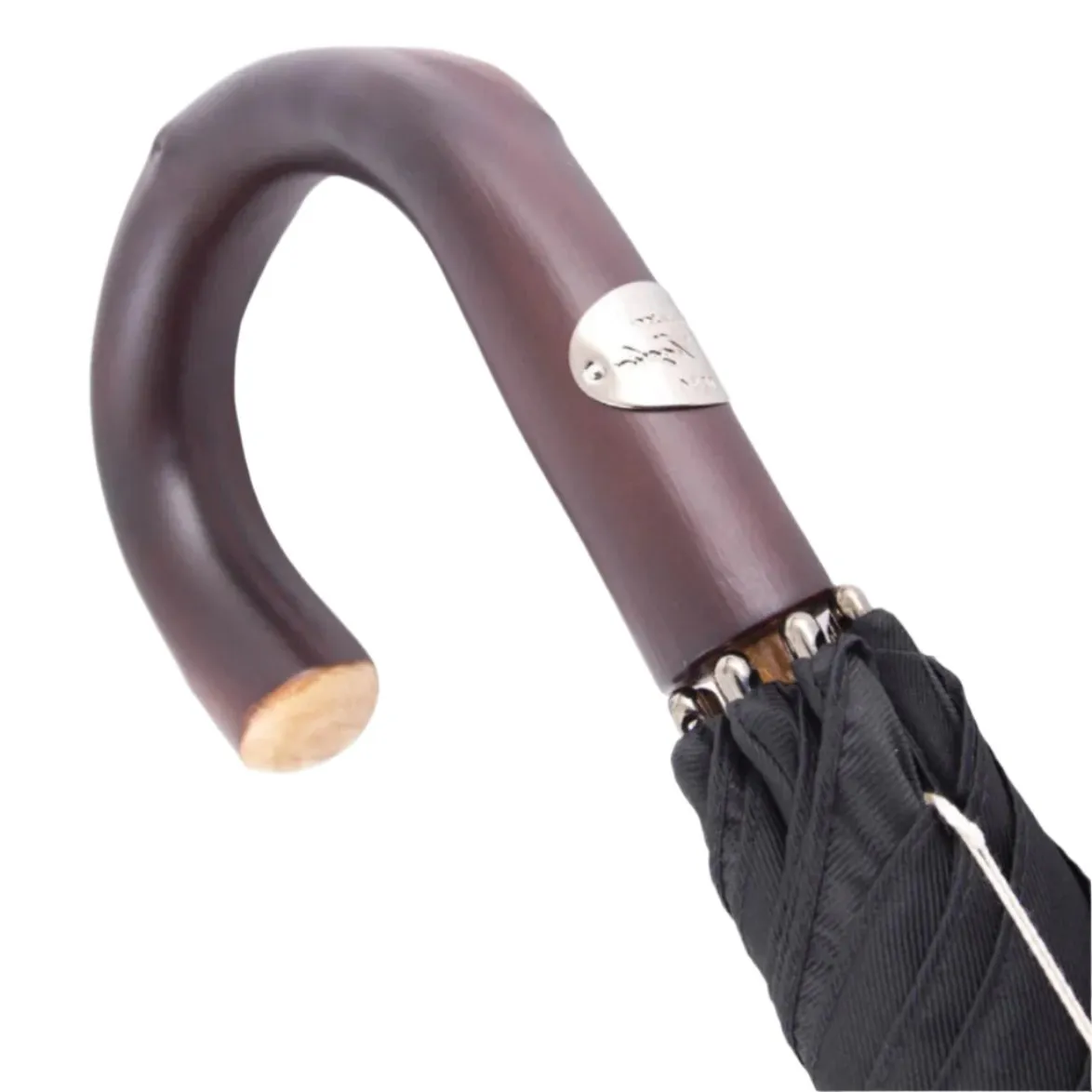 Black Doorman Umbrella with Chestnut Handle