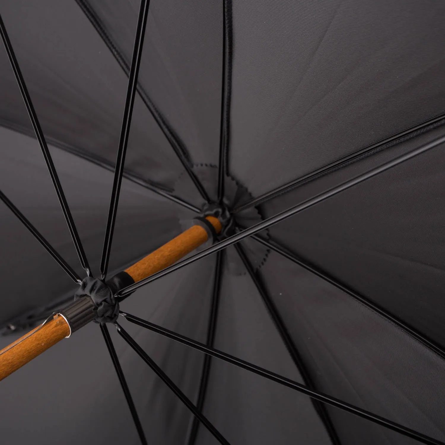 Black Doorman Umbrella with Chestnut Handle