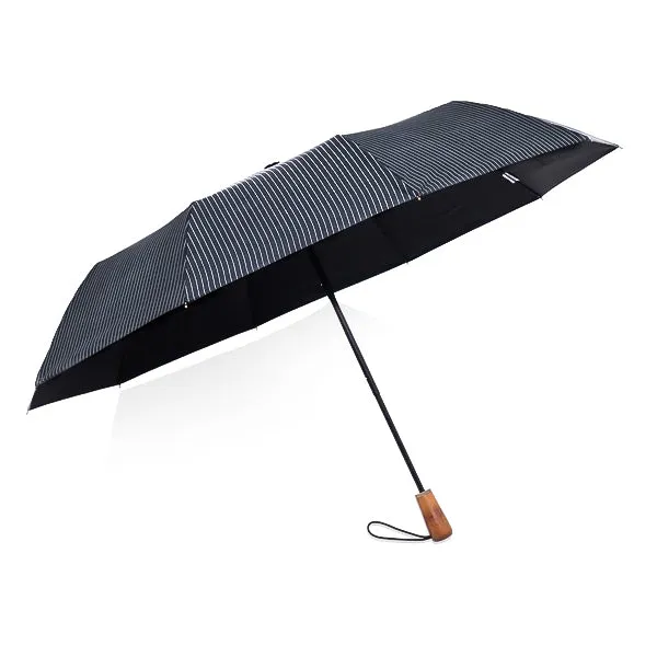 Black Striped Folding Windproof Umbrella