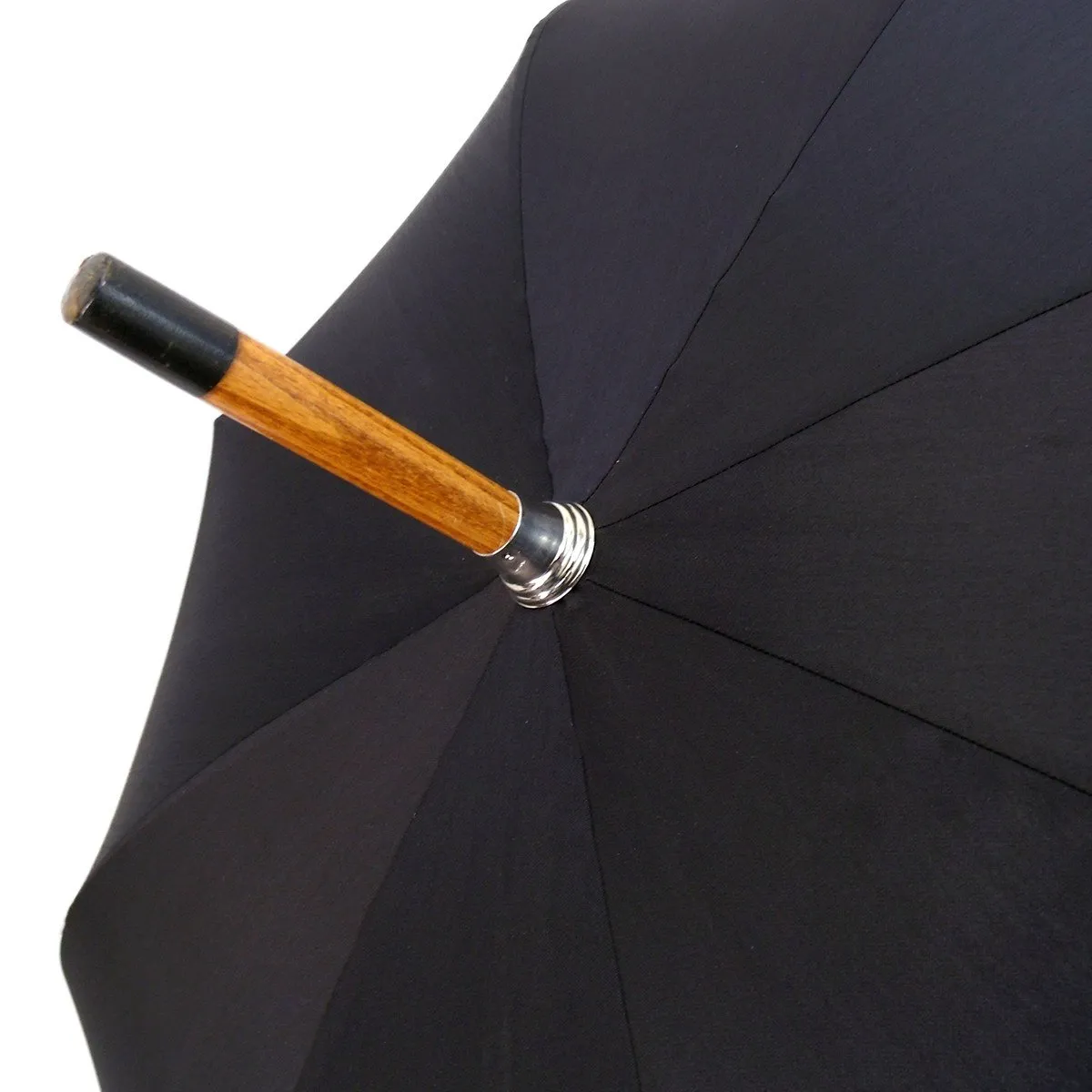 Black Umbrella with Chestnut Handle