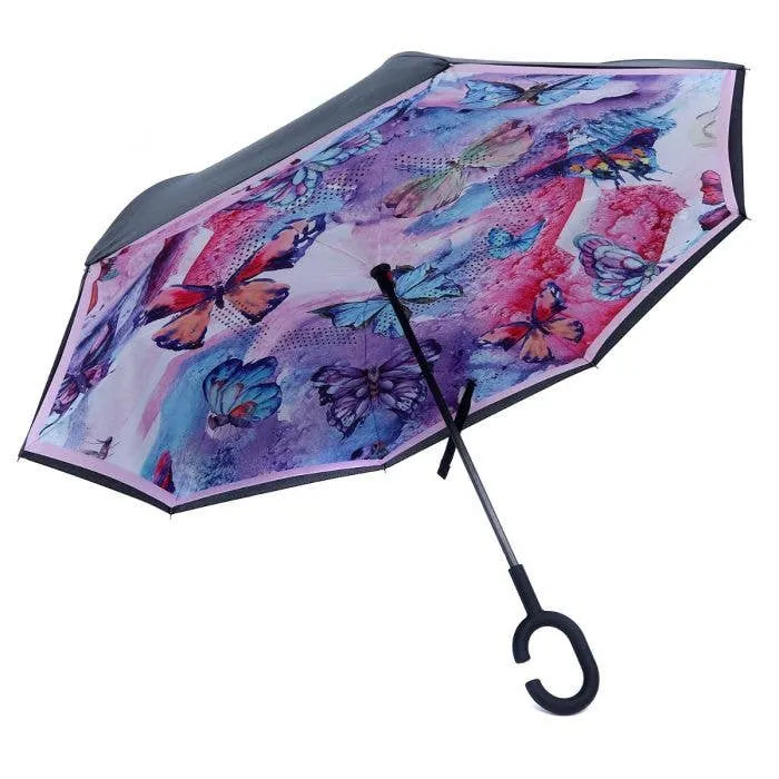 Butterfly Garden House Upside-down Umbrella