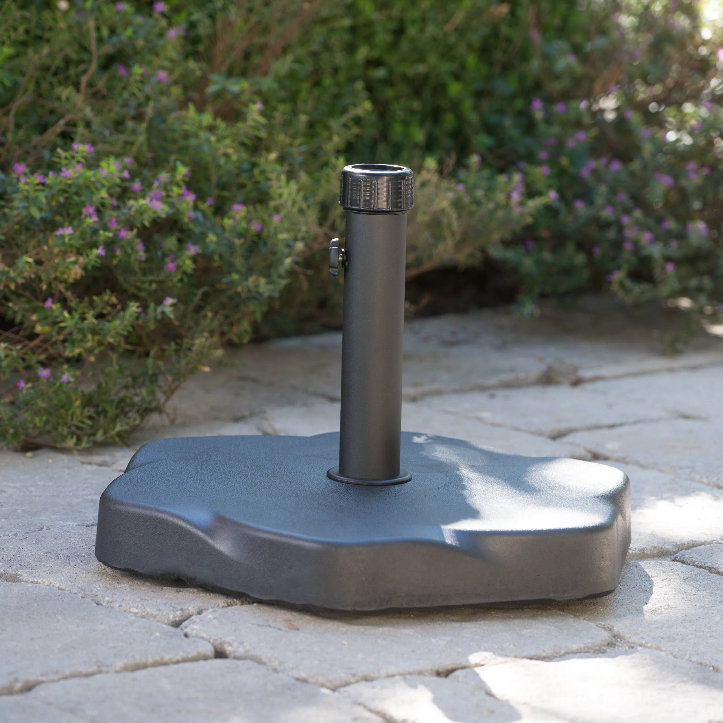 Caldwell Hexagon Black Concrete Umbrella Base