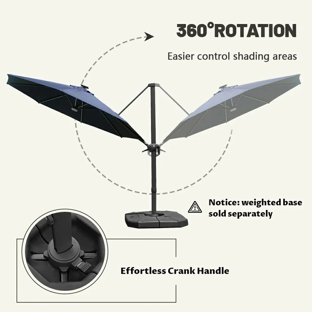 Cantilever Umbrella with Lights - Single Top