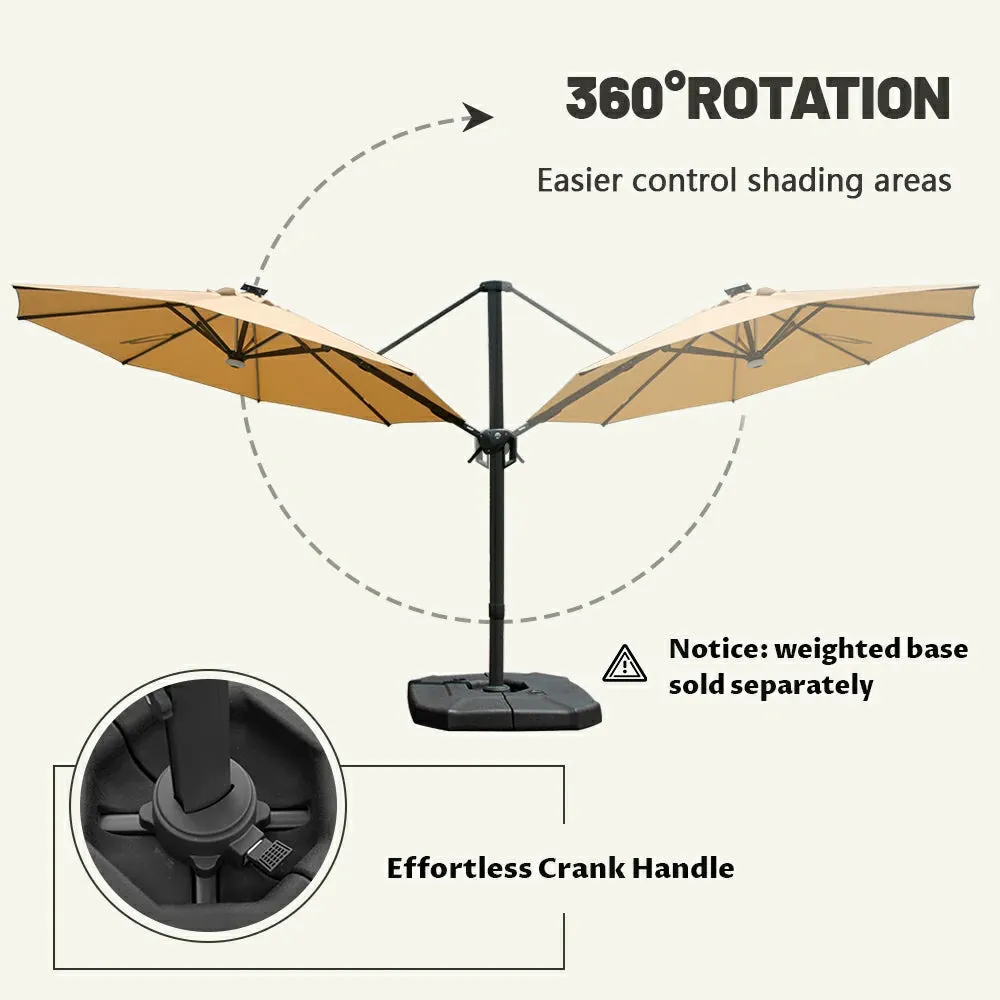 Cantilever Umbrella with Lights - Single Top