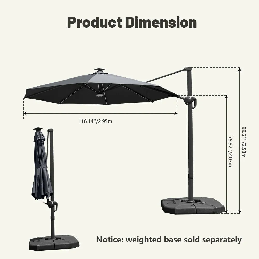 Cantilever Umbrella with Lights - Single Top