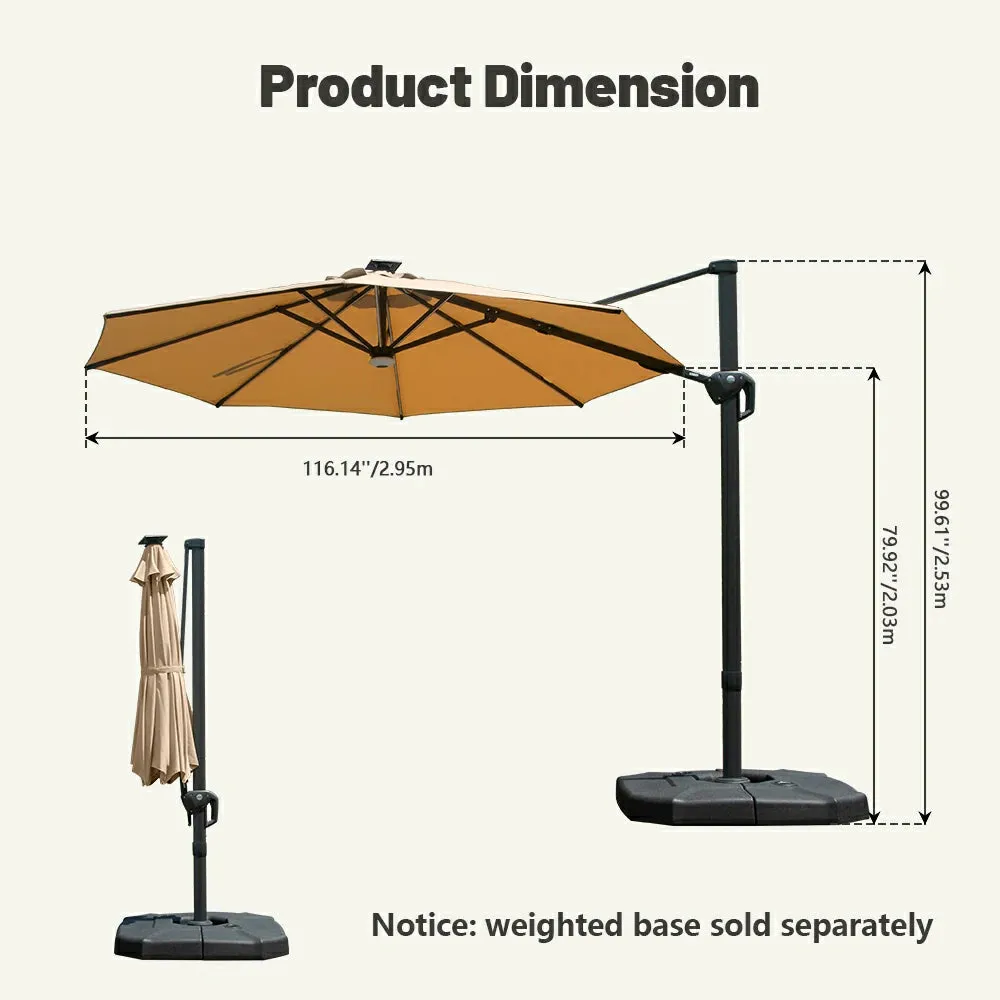 Cantilever Umbrella with Lights - Single Top