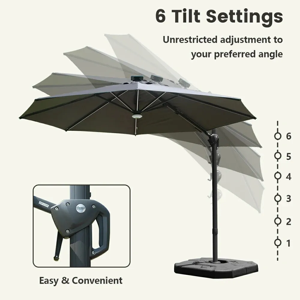 Cantilever Umbrella with Lights - Single Top