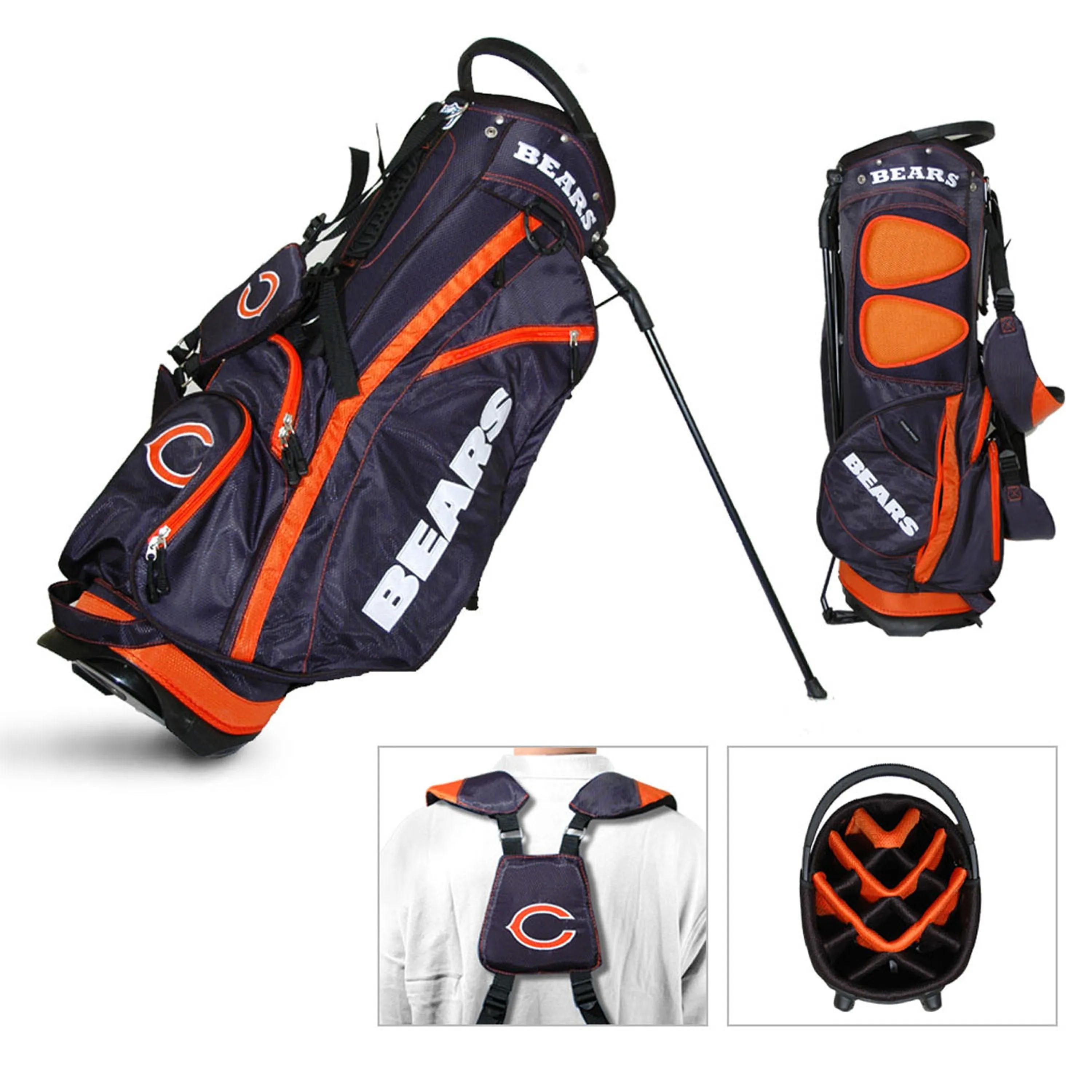 Chicago Bears Team Golf Fairway Lightweight 14-Way Top Golf Club Stand Bag