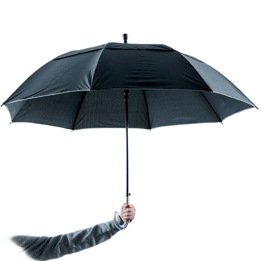 Clear Handle Jumbo Wind-proof W/Reflector Mens Umbrella