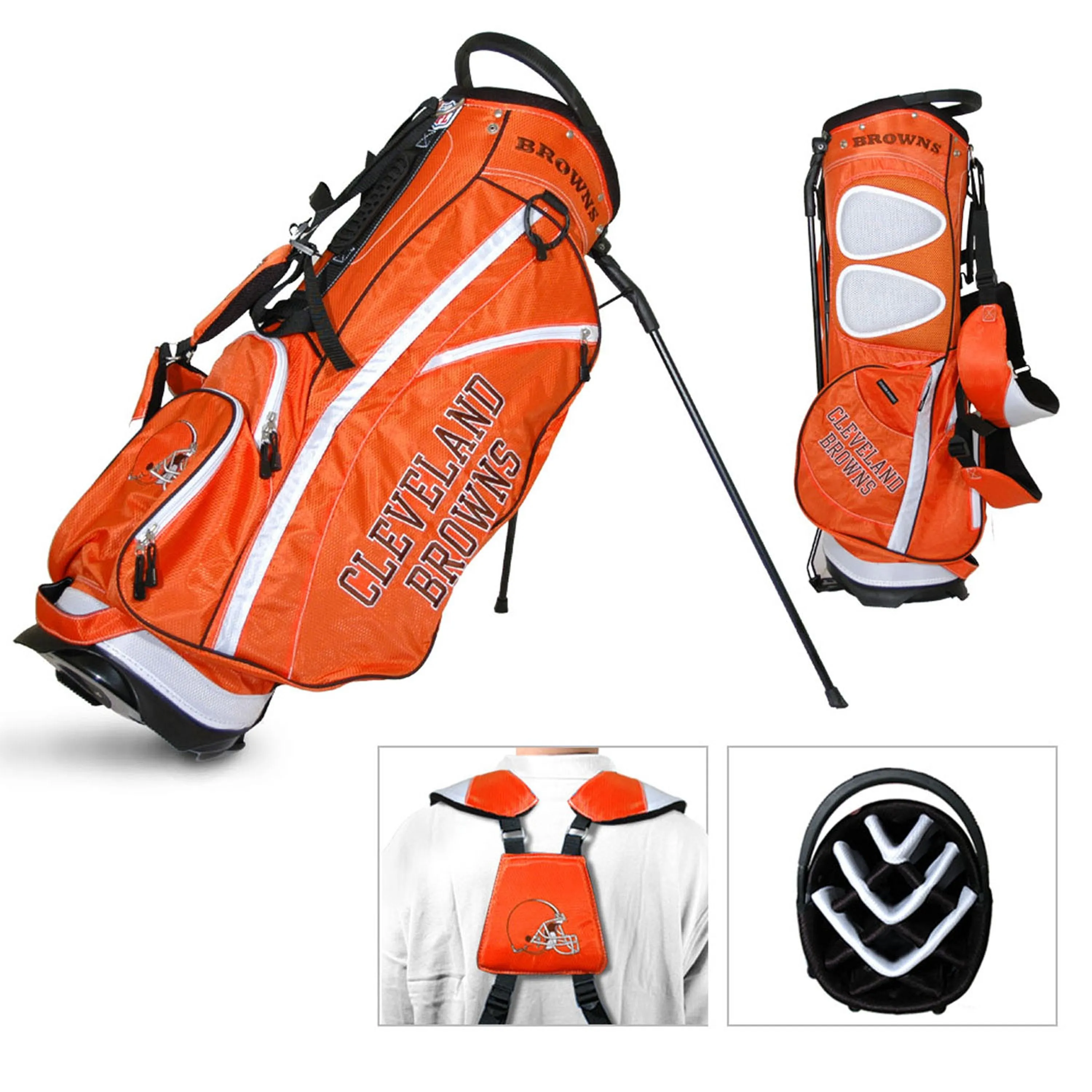 Cleveland Browns Team Golf Fairway Lightweight 14-Way Top Golf Club Stand Bag