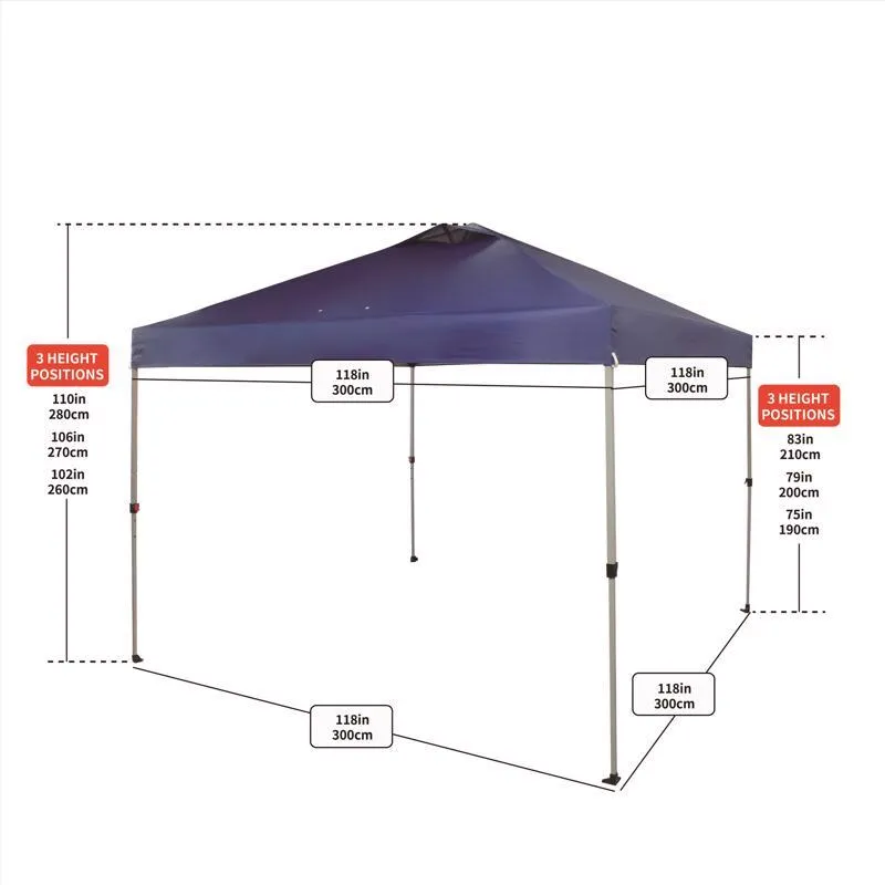 Crown Shade One Touch Polyester Canopy 9.1 ft. H X 10 ft. W X 10 ft. L