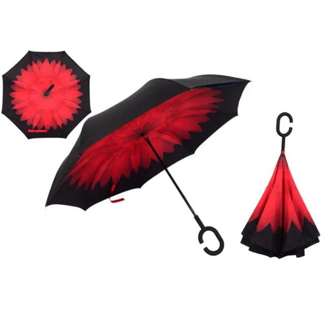 Double Layer Inverted Umbrellas Reverse Folding