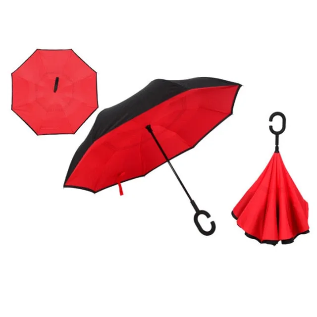 Double Layer Inverted Umbrellas Reverse Folding