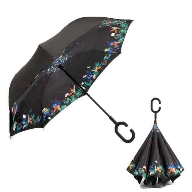 Double Layer Inverted Umbrellas Reverse Folding