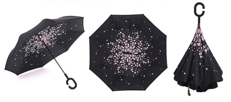 Double Layer Inverted Umbrellas Reverse Folding