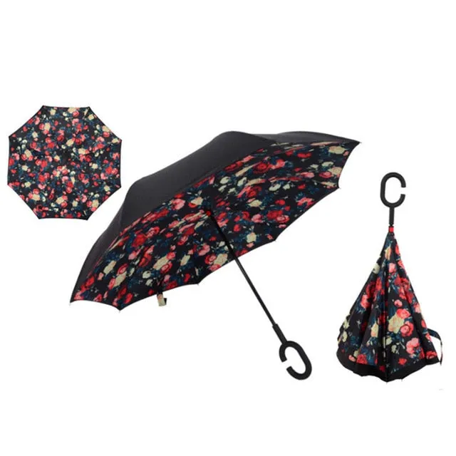 Double Layer Inverted Umbrellas Reverse Folding