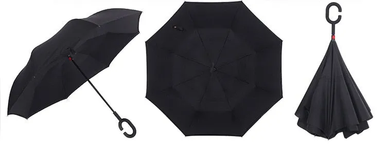 Double Layer Inverted Umbrellas Reverse Folding