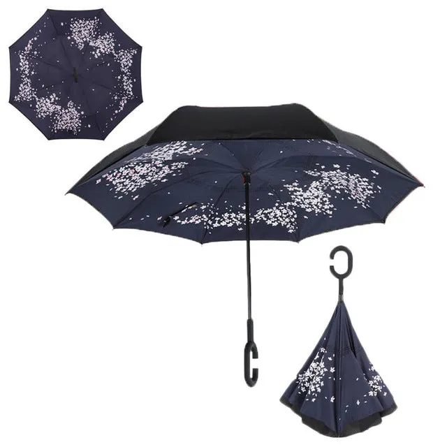 Double Layer Inverted Umbrellas Reverse Folding