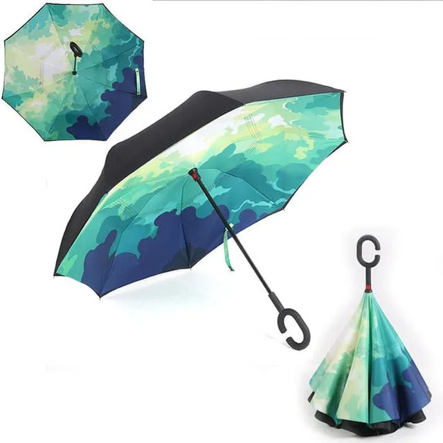 Double Layer Inverted Umbrellas Reverse Folding