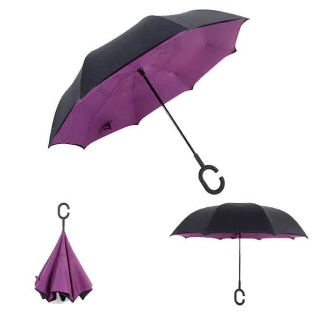 Double Layer Inverted Umbrellas Reverse Folding