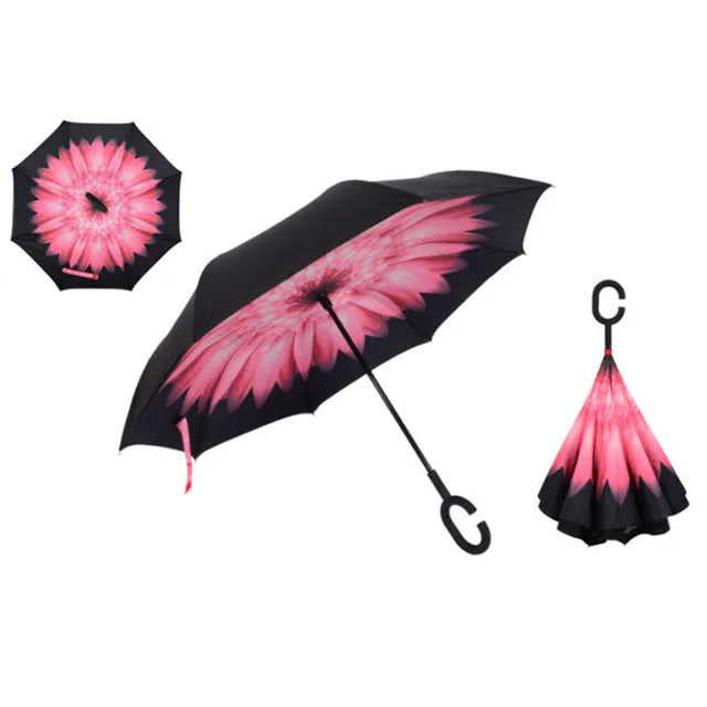 Double Layer Inverted Umbrellas Reverse Folding