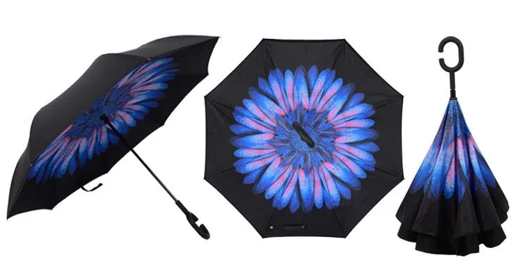 Double Layer Inverted Umbrellas Reverse Folding